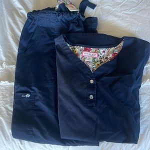 KOI navy scrubs 2XL